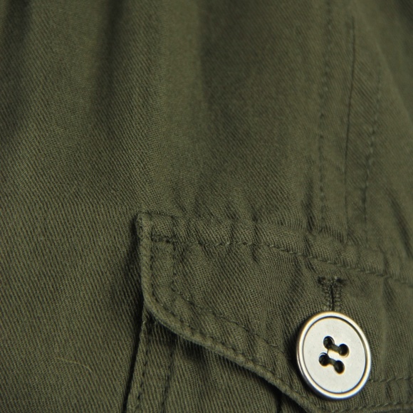 New York & Company Linen Blend Jacket Olive Green - Picture 7 of 8